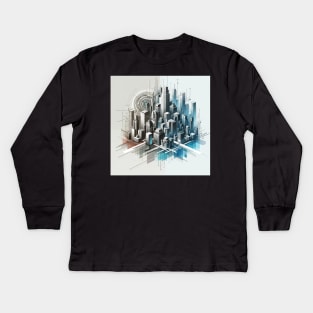 Futuristic Metropolis: Urban Architecture Reimagined Kids Long Sleeve T-Shirt